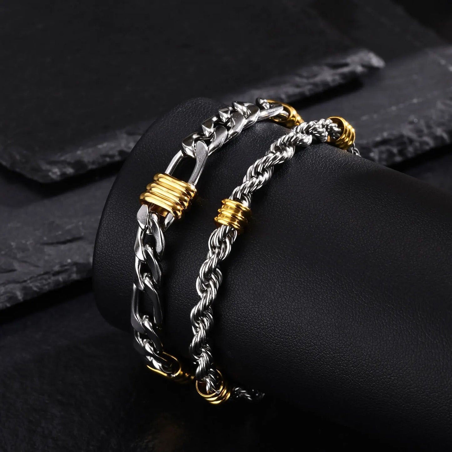 Duotone Cuban Chain Bracelet