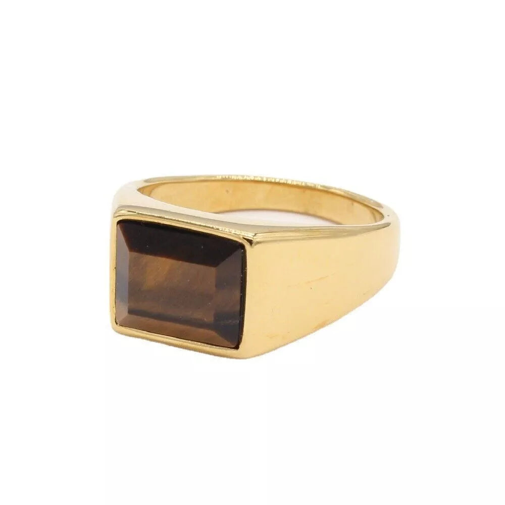 Rectangle Tiger Eye Ring