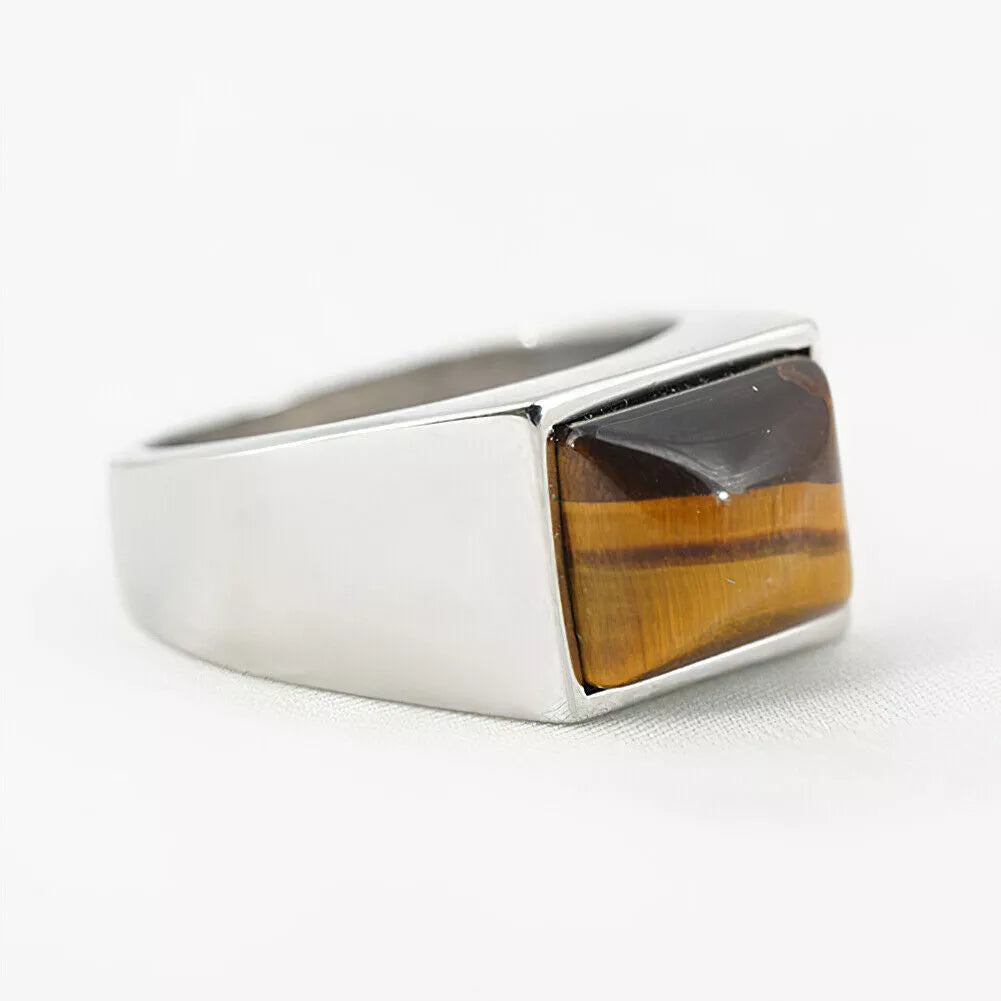 Rectangle Tiger Eye Ring