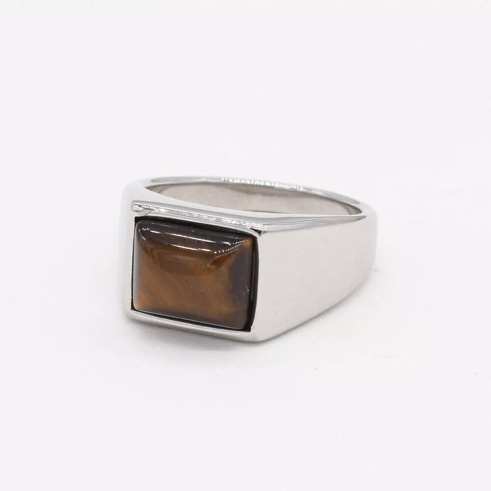 Rectangle Tiger Eye Ring