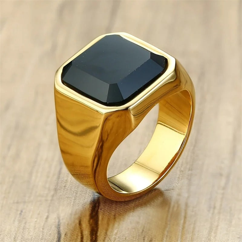 Square Onyx Signet Ring